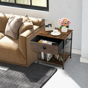 2 Tiers Nightstand with Open Storage Shelf for Living Room Bedroom-2 Pieces-Nightstands-DECOROLALA