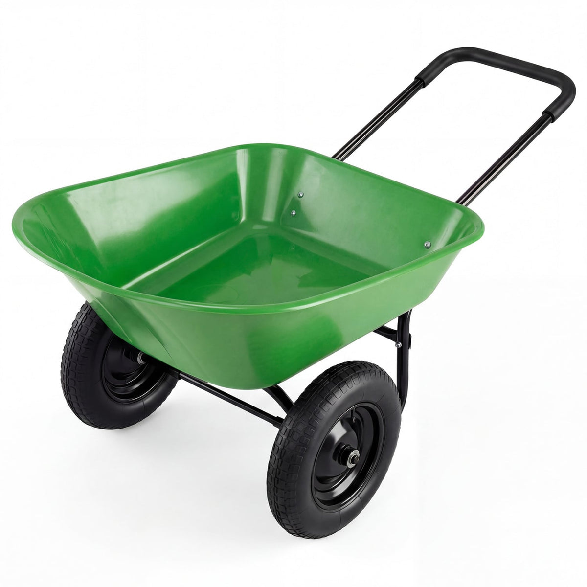 2 Tire Heavy-duty Dolly Utility Cart Wheelbarrow Garden Cart-Light Green-Garden Carts-DECOROLALA