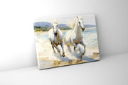 2 White Stallions 48" x 36" Fine Art Canvas-Canvas Print-DECOROLALA