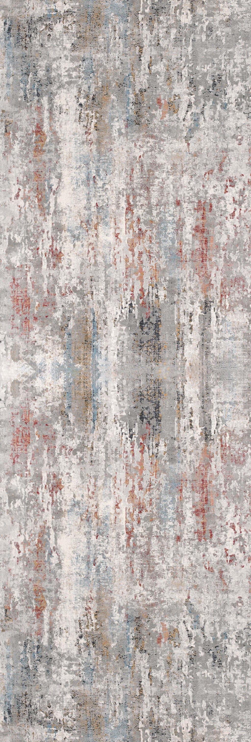 2' X 10' Gray Abstract Pattern Runner Rug-Area Rugs-DECOROLALA