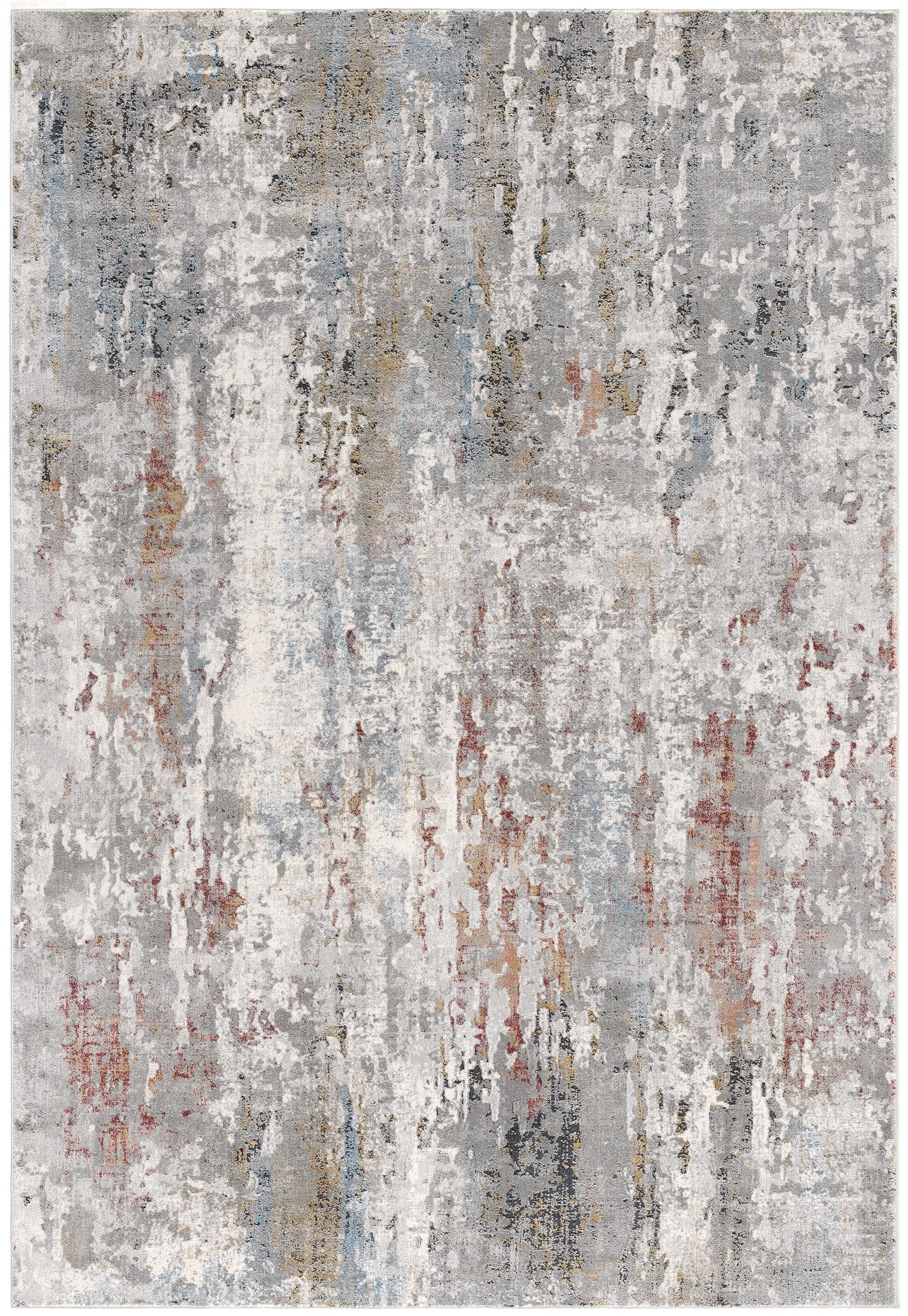 2' X 10' Gray Abstract Pattern Runner Rug-Area Rugs-DECOROLALA