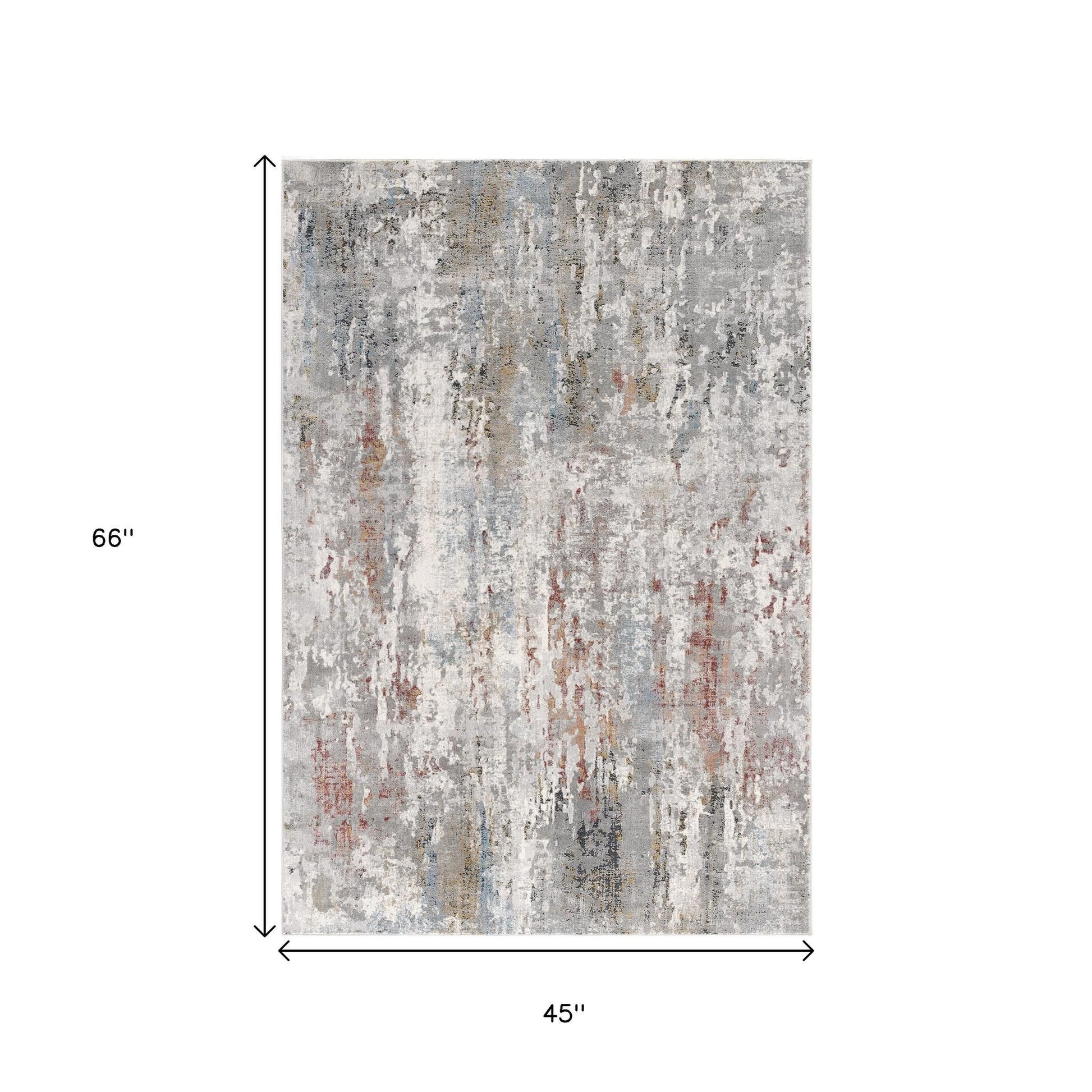 2' X 10' Gray Abstract Pattern Runner Rug-Area Rugs-DECOROLALA