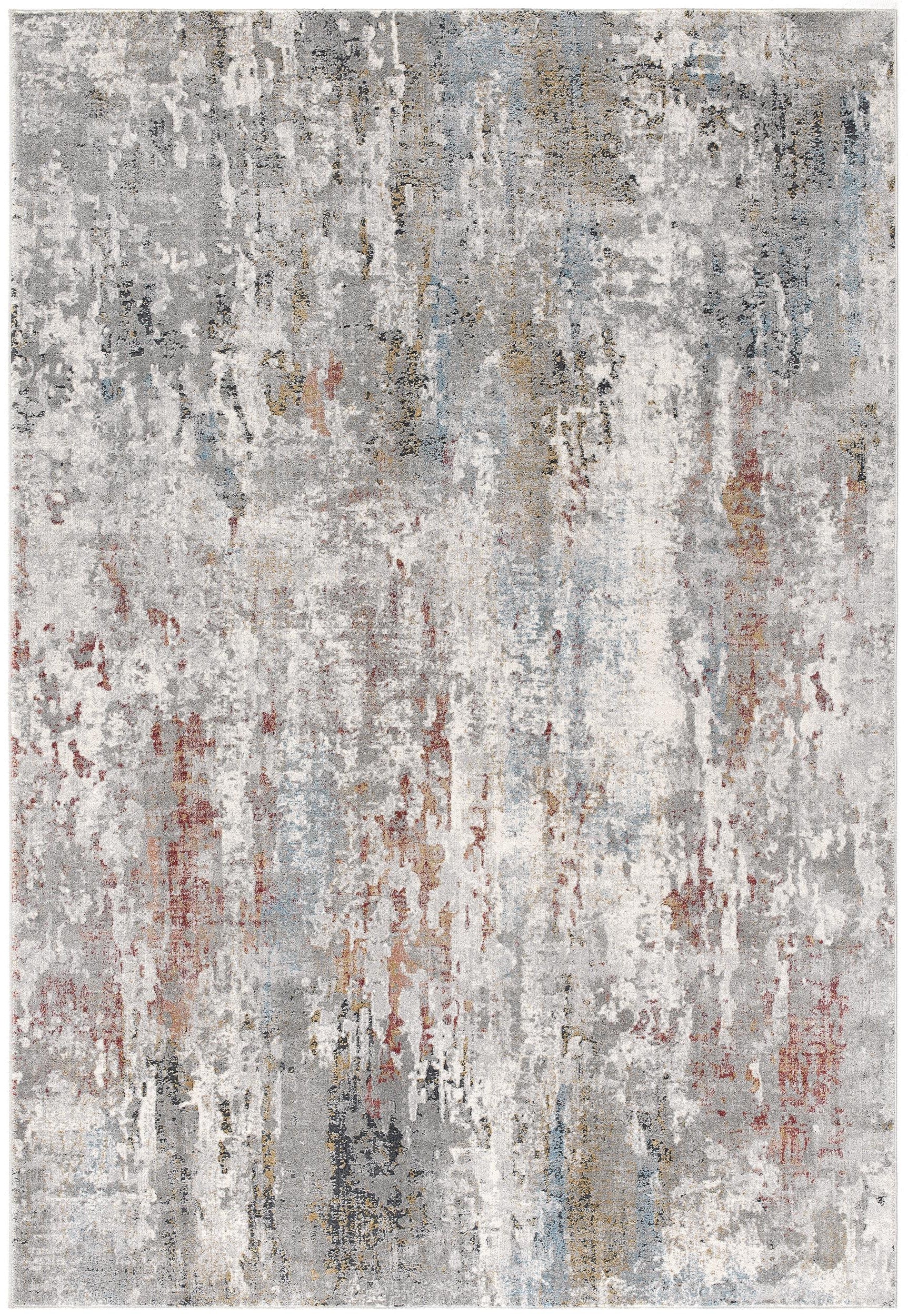 2' X 10' Gray Abstract Pattern Runner Rug-Area Rugs-DECOROLALA