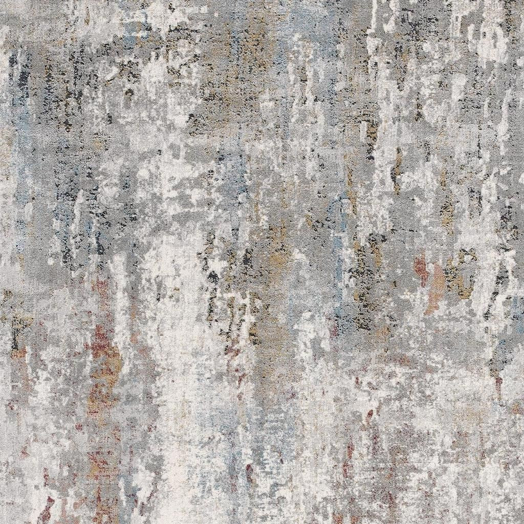 2' X 10' Gray Abstract Pattern Runner Rug-Area Rugs-DECOROLALA