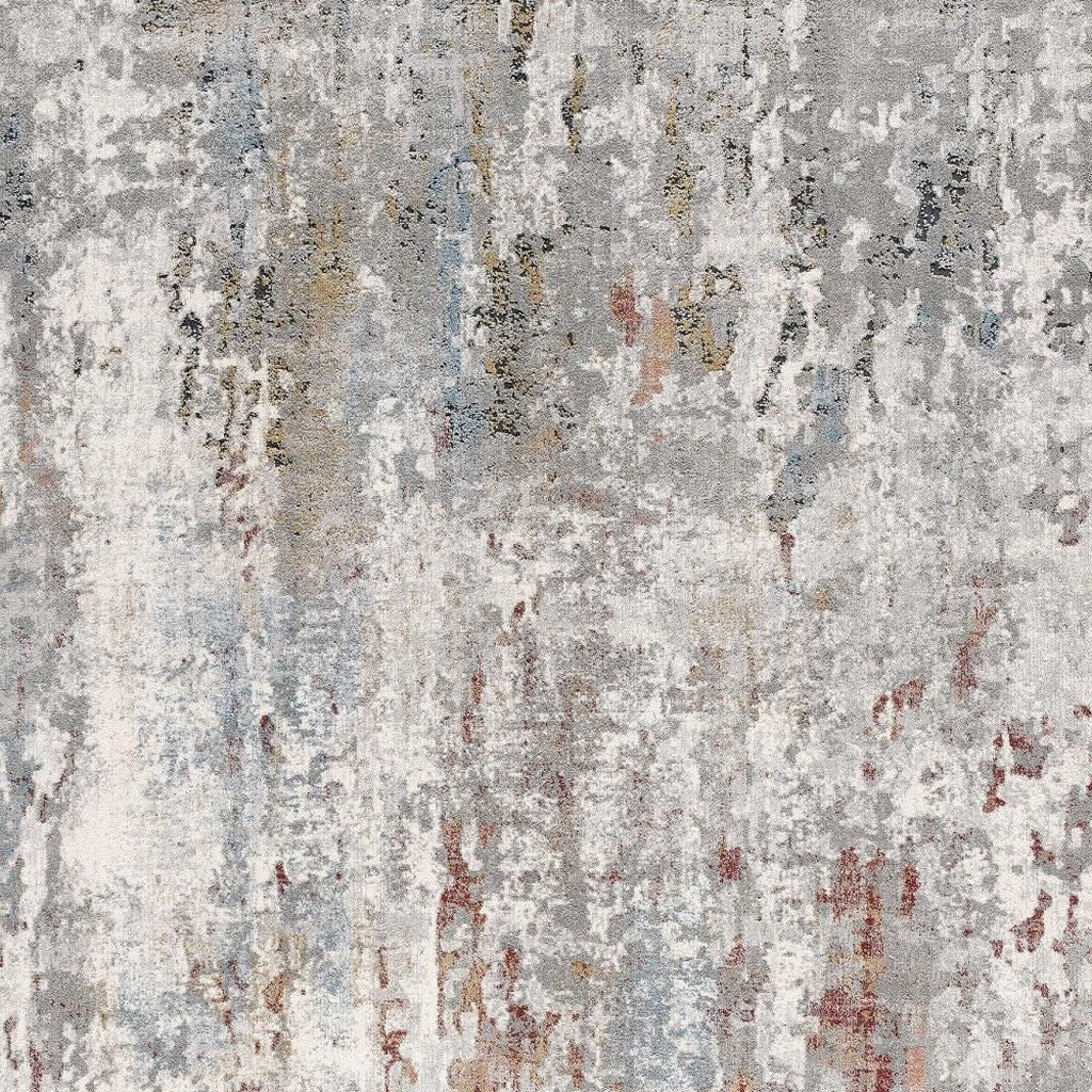 2' X 10' Gray Abstract Pattern Runner Rug-Area Rugs-DECOROLALA