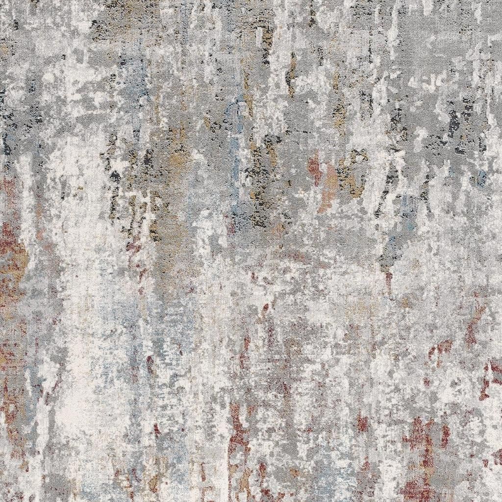 2' X 10' Gray Abstract Pattern Runner Rug-Area Rugs-DECOROLALA