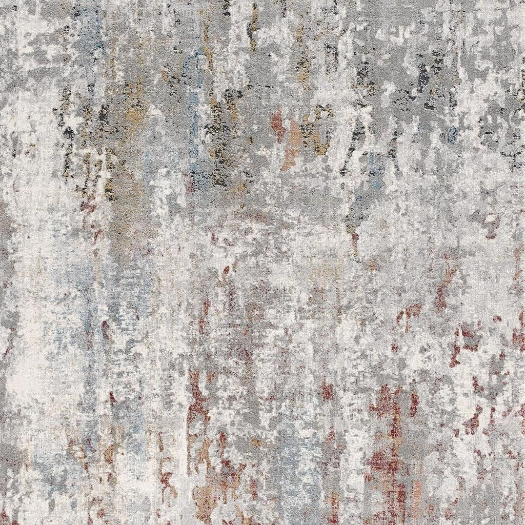2' X 10' Gray Abstract Pattern Runner Rug-Area Rugs-DECOROLALA