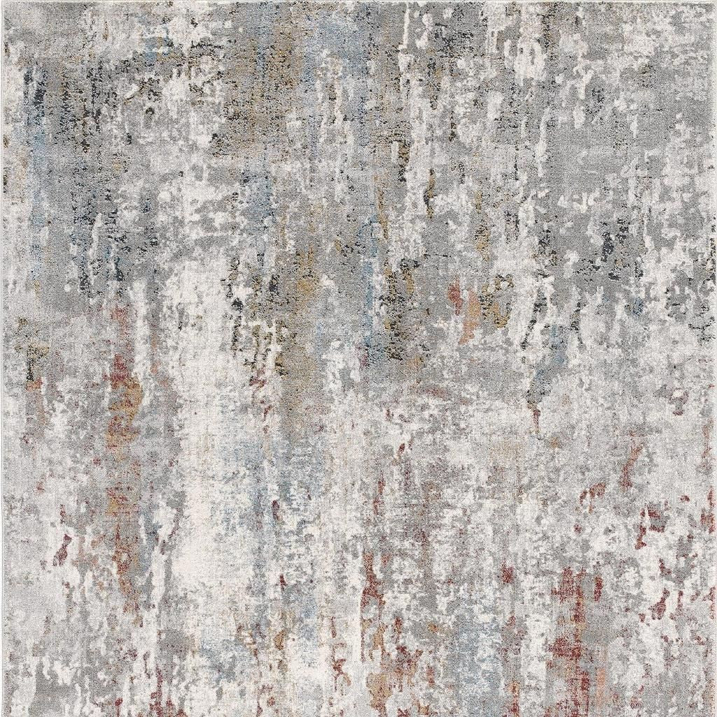 2' X 10' Gray Abstract Pattern Runner Rug-Area Rugs-DECOROLALA