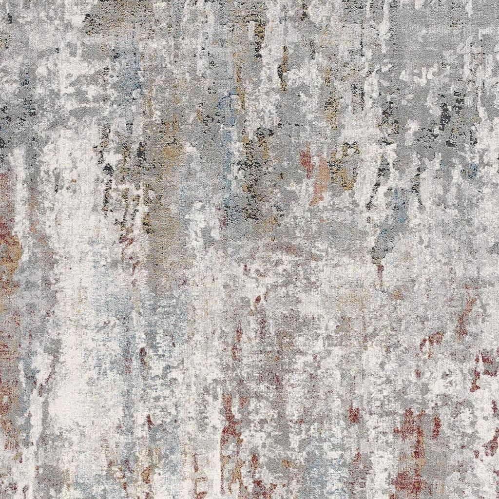 2' X 10' Gray Abstract Pattern Runner Rug-Area Rugs-DECOROLALA