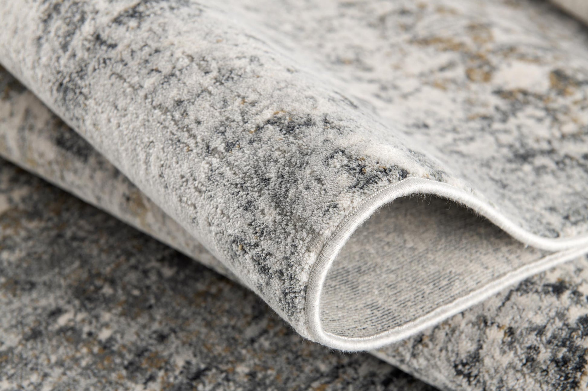 2' X 10' Gray And Ivory Distressed Runner Rug-Area Rugs-DECOROLALA