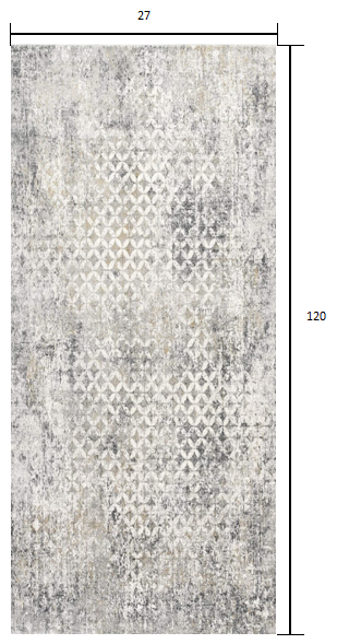 2' X 10' Gray And Ivory Distressed Runner Rug-Area Rugs-DECOROLALA