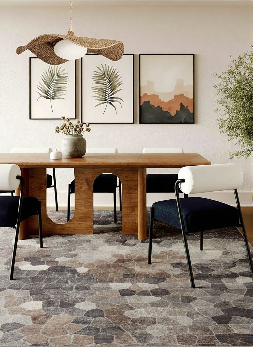 2' X 15' Beige Cobblestone Pattern Runner Rug-Area Rugs-DECOROLALA