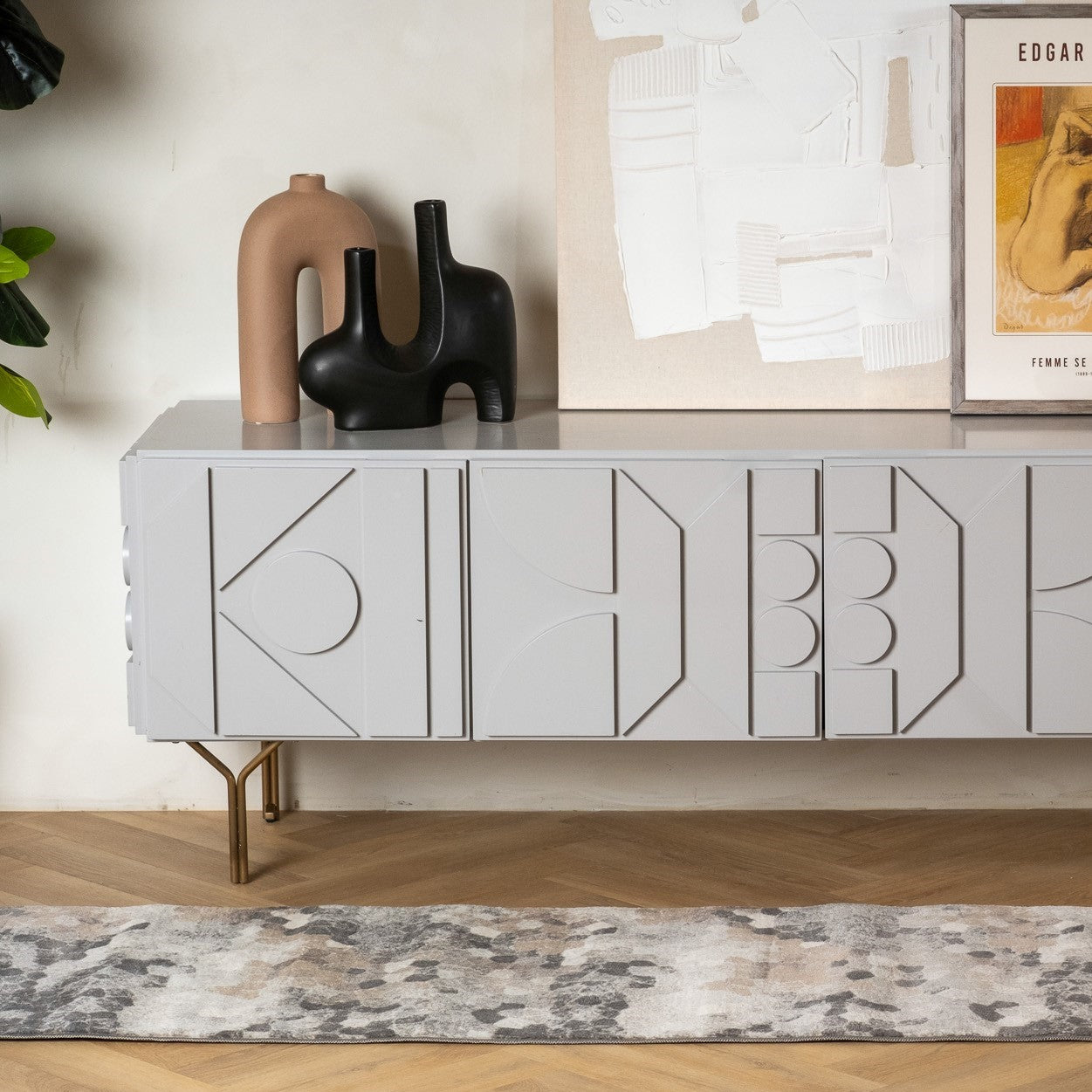 2' X 15' Beige Cobblestone Pattern Runner Rug-Area Rugs-DECOROLALA