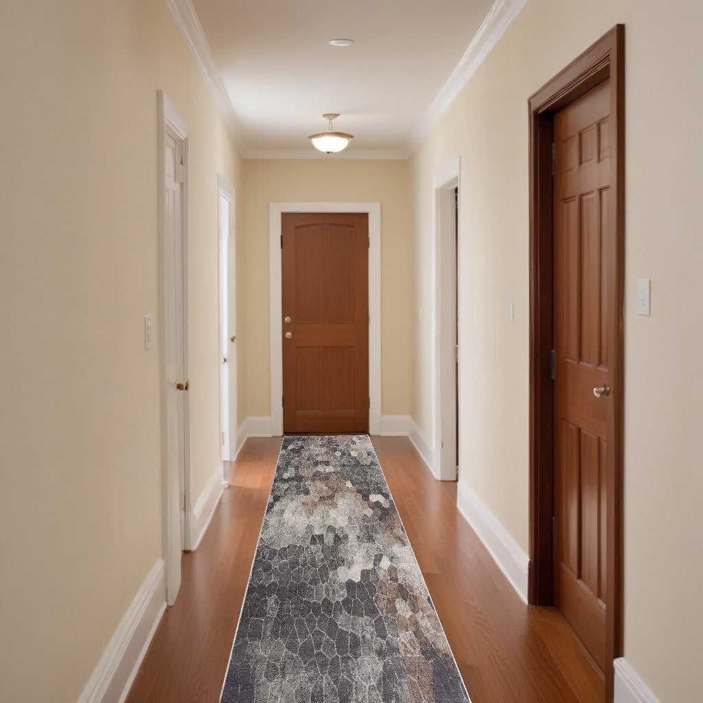 2' X 15' Beige Cobblestone Pattern Runner Rug-Area Rugs-DECOROLALA