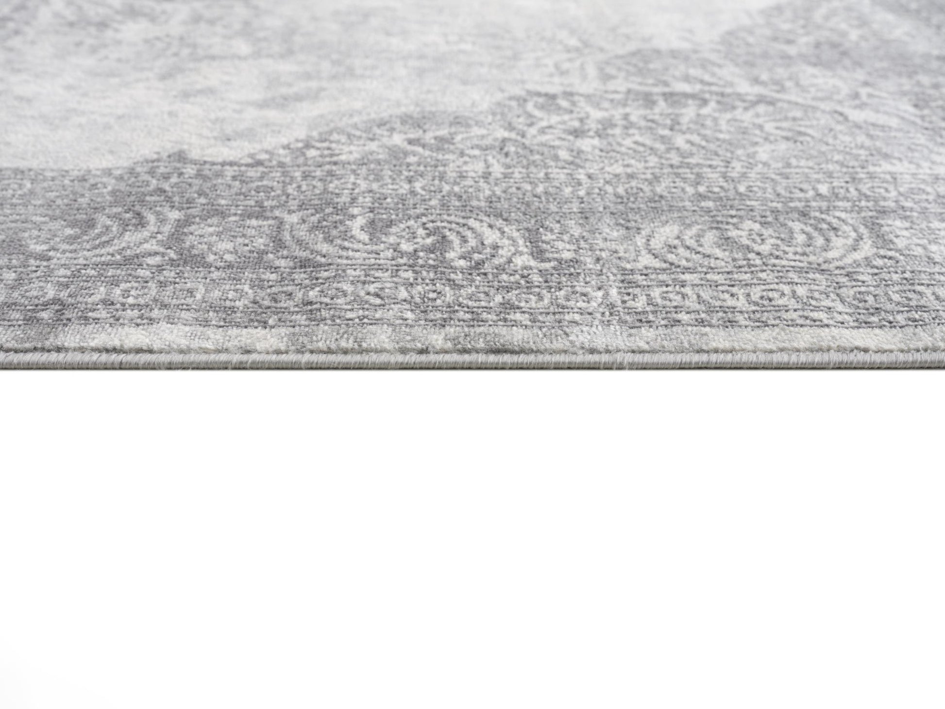 2' X 15' Gray Distressed Medallion Runner Rug-Area Rugs-DECOROLALA