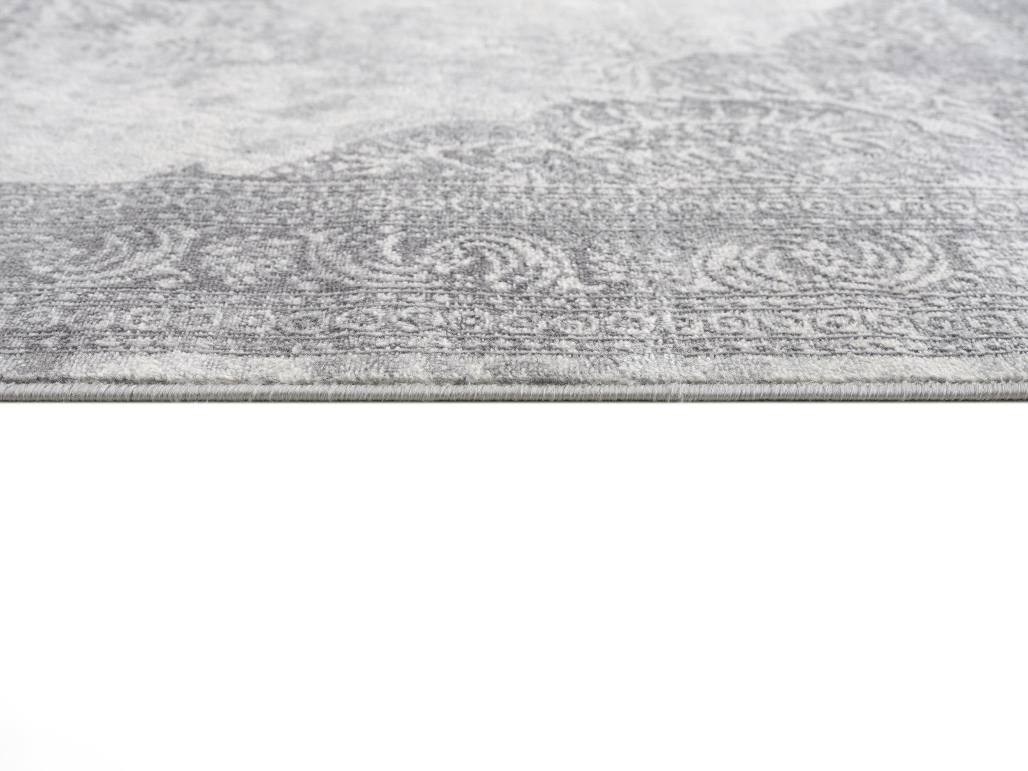 2' X 15' Gray Distressed Medallion Runner Rug-Area Rugs-DECOROLALA
