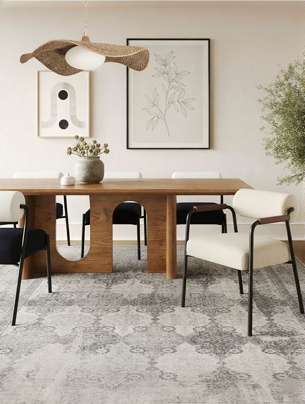 2' X 15' Gray Distressed Trellis Pattern Runner Rug-Area Rugs-DECOROLALA