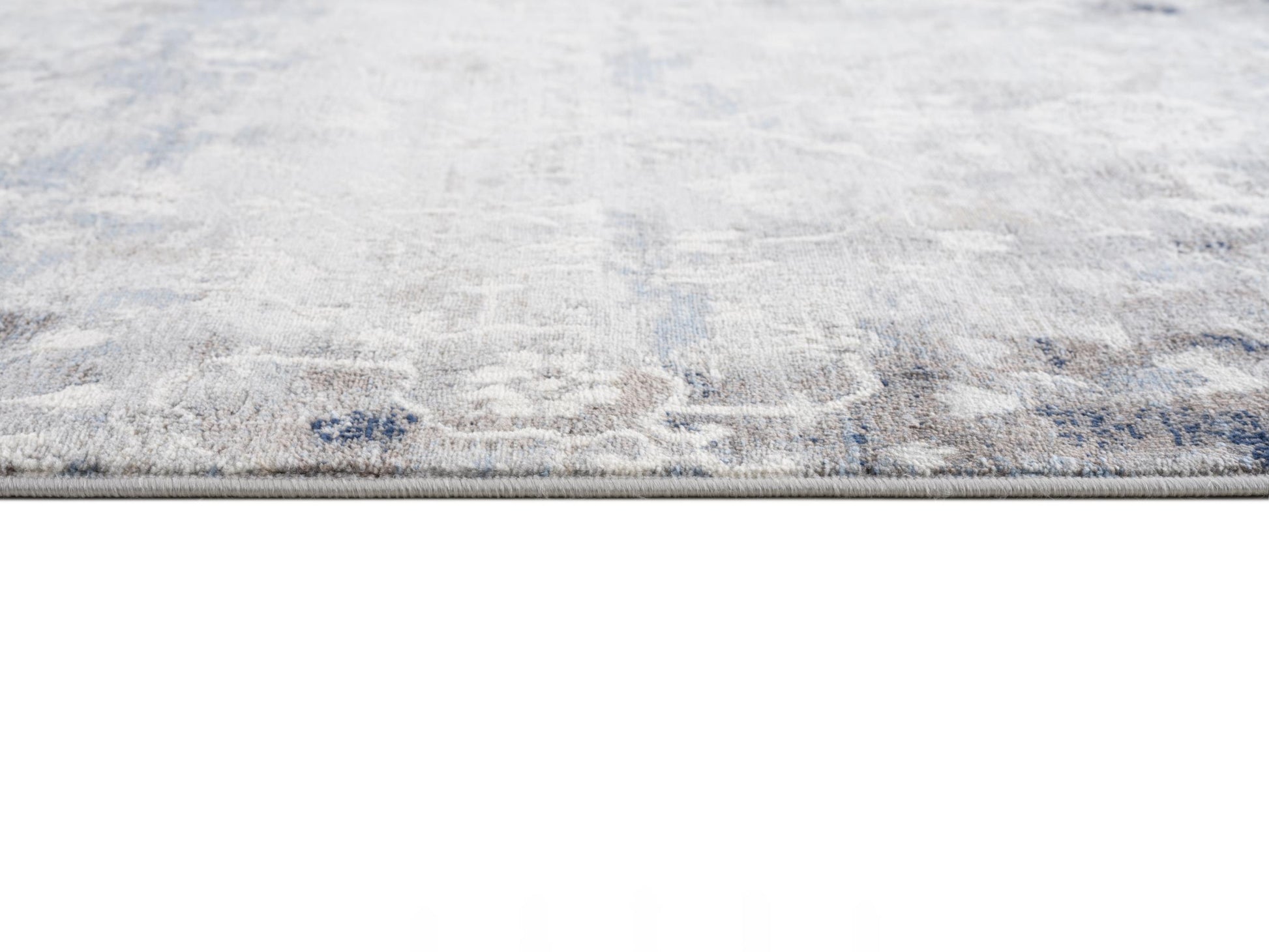 2' X 15' Navy And Beige Distressed Vines Runner Rug-Area Rugs-DECOROLALA