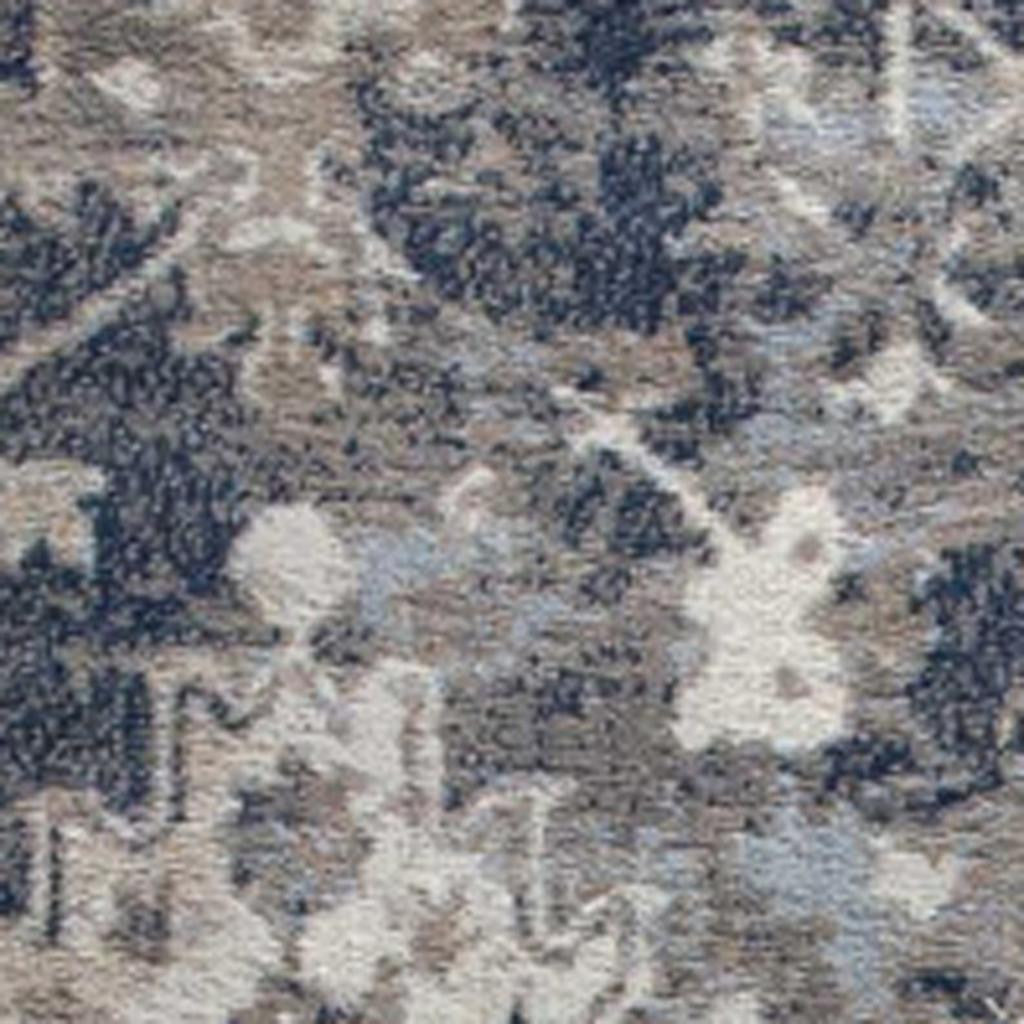 2' X 15' Navy And Beige Distressed Vines Runner Rug-Area Rugs-DECOROLALA