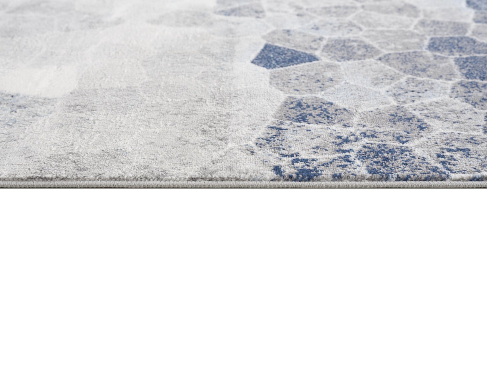 2' X 15' Navy Blue Cobblestone Pattern Runner Rug-Area Rugs-DECOROLALA