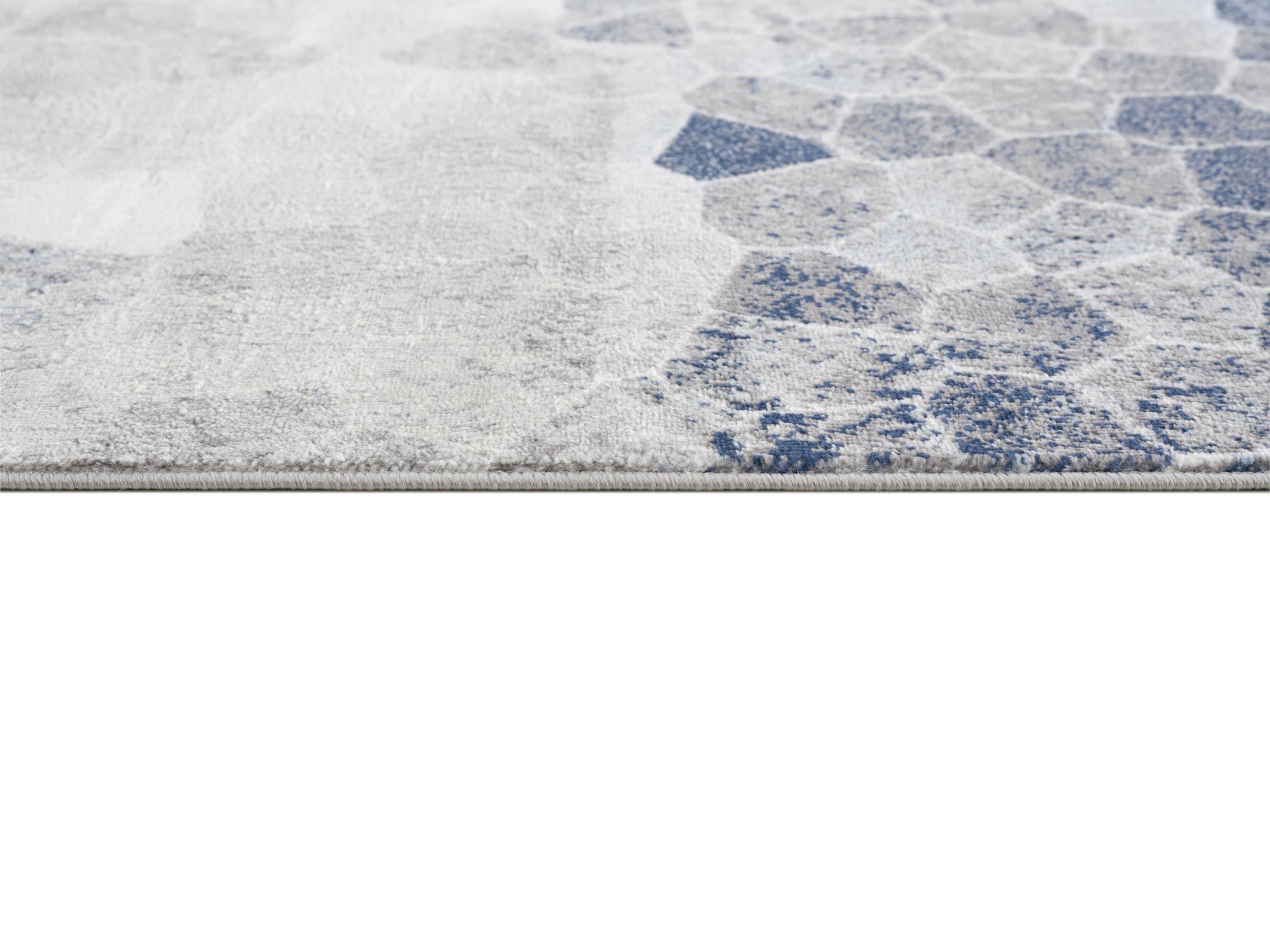 2' X 15' Navy Blue Cobblestone Pattern Runner Rug-Area Rugs-DECOROLALA