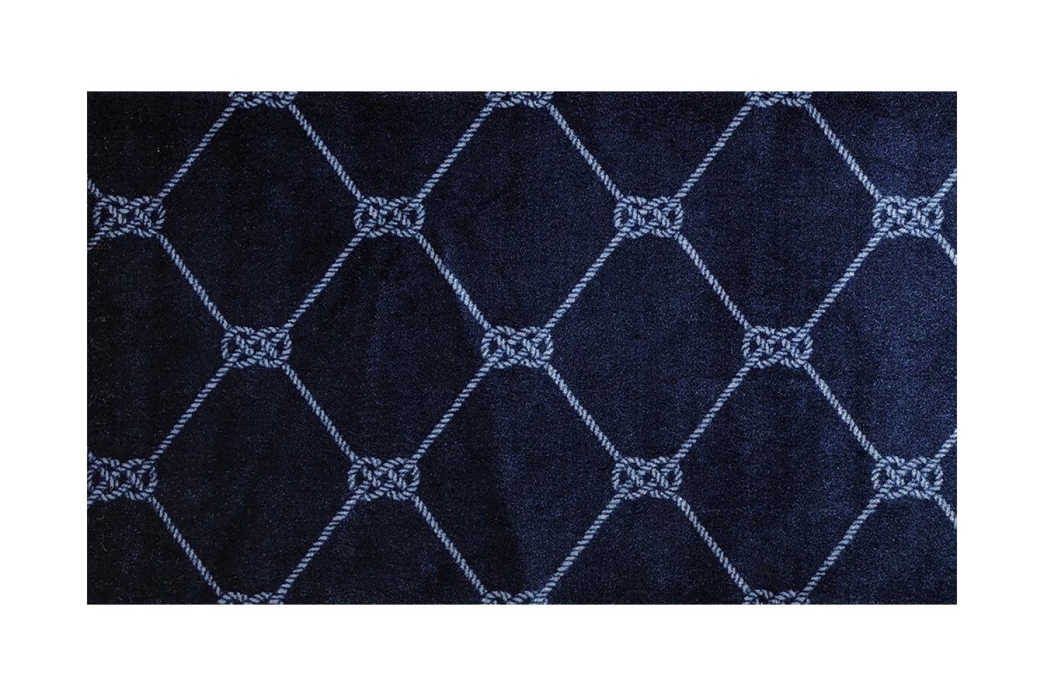 2' X 3' Blue And White Geometric Shag Area Rug-Area Rugs-DECOROLALA
