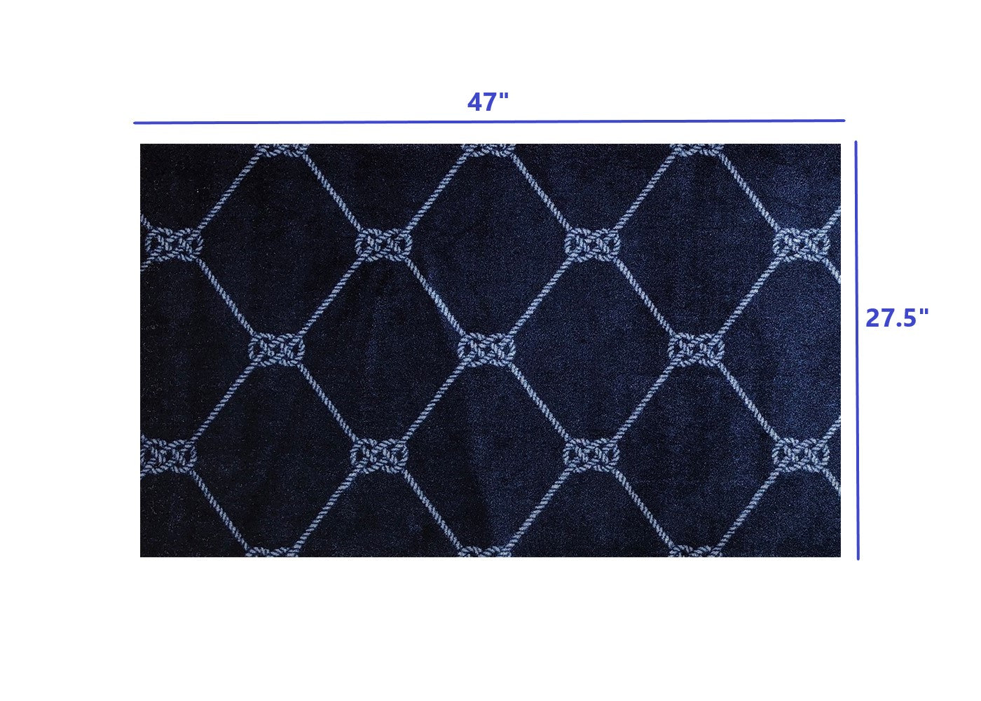2' X 3' Blue And White Geometric Shag Area Rug-Area Rugs-DECOROLALA