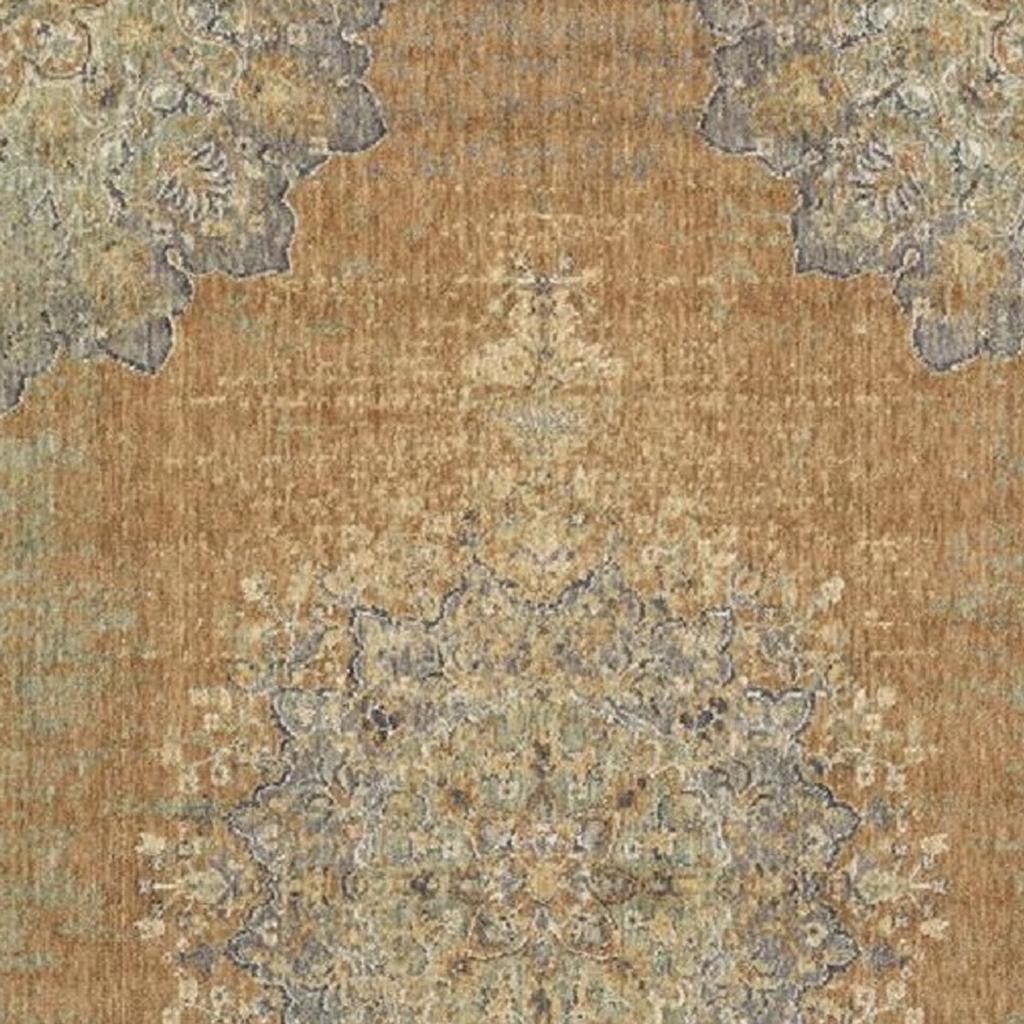2' X 3' Brown And Gray Wool Medallion Area Rug-Area Rugs-DECOROLALA