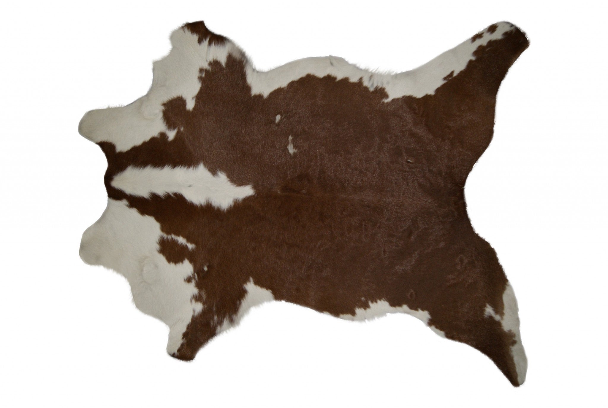 2' X 3' Brown And White Cowhide Cowhide Print Hand Tufted Area Rug-Area Rugs-DECOROLALA