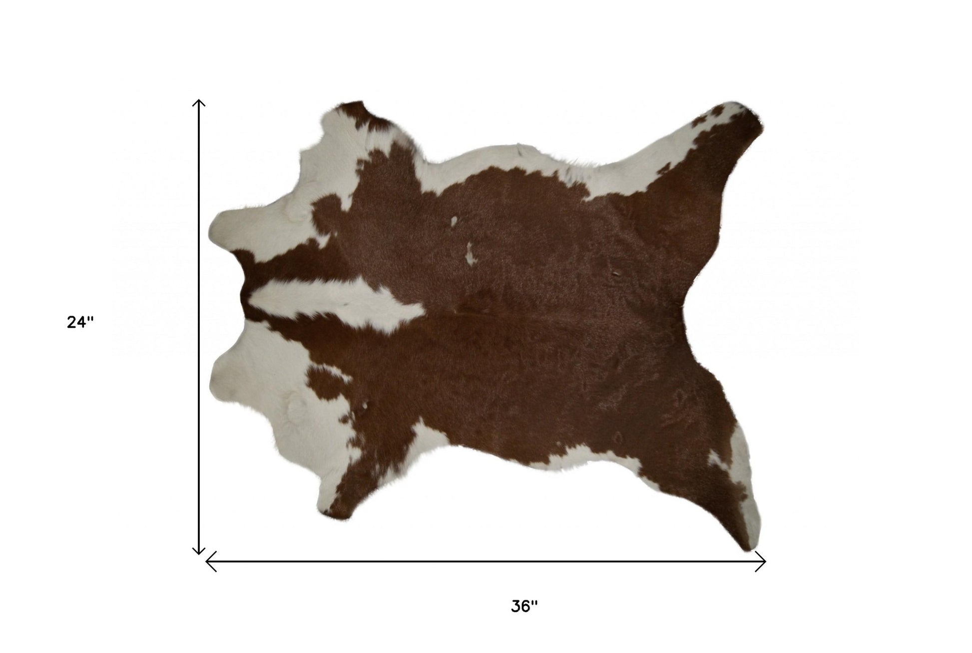 2' X 3' Brown And White Cowhide Cowhide Print Hand Tufted Area Rug-Area Rugs-DECOROLALA