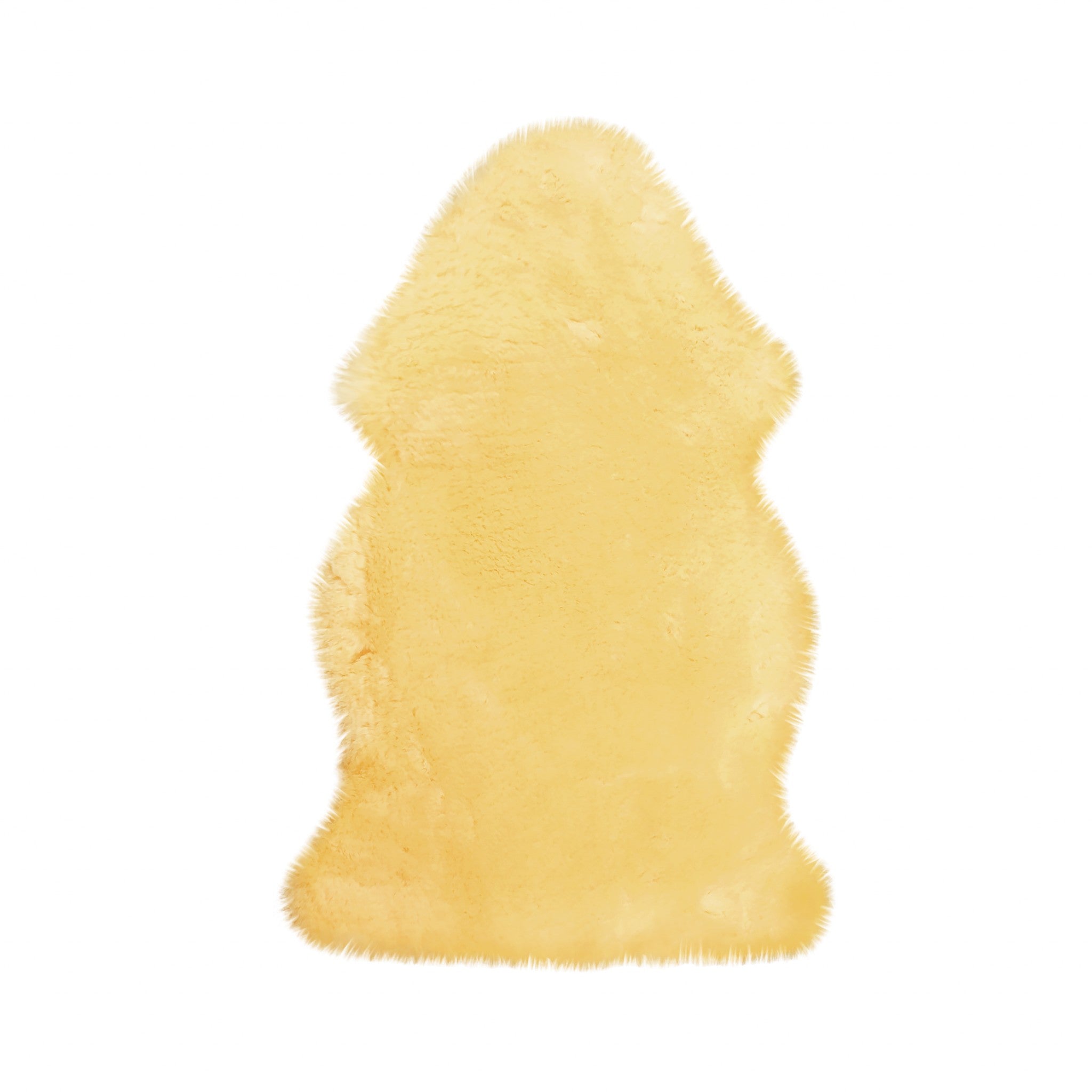 2' X 3' Cream Genuine Sheepskin Animal Print Shag Area Rug-Area Rugs-DECOROLALA