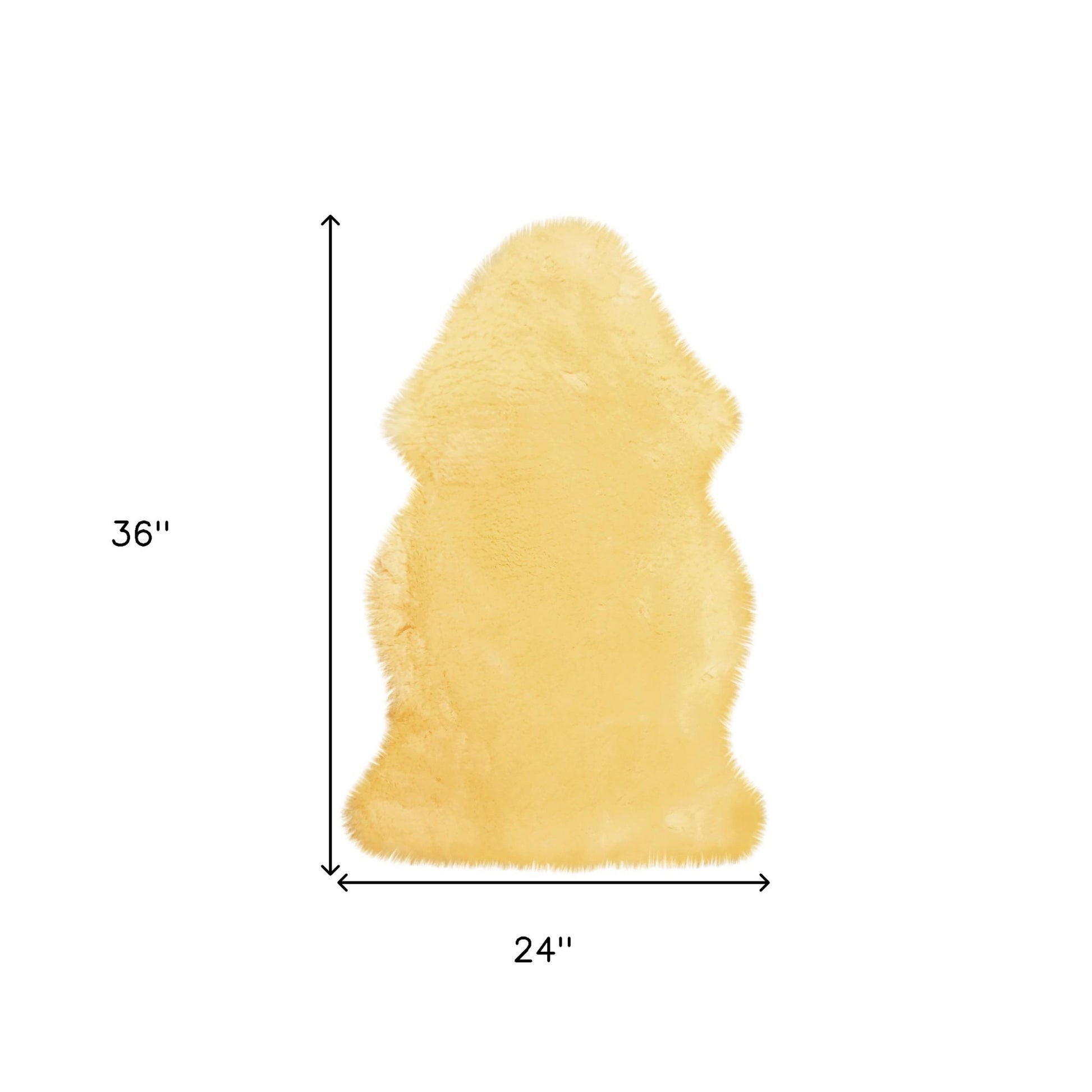 2' X 3' Cream Genuine Sheepskin Animal Print Shag Area Rug-Area Rugs-DECOROLALA