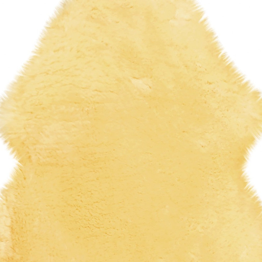 2' X 3' Cream Genuine Sheepskin Animal Print Shag Area Rug-Area Rugs-DECOROLALA