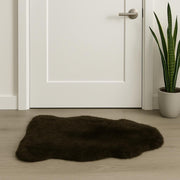 2' X 3' Green And Black Genuine Sheepskin Shag Area Rug-Area Rugs-DECOROLALA