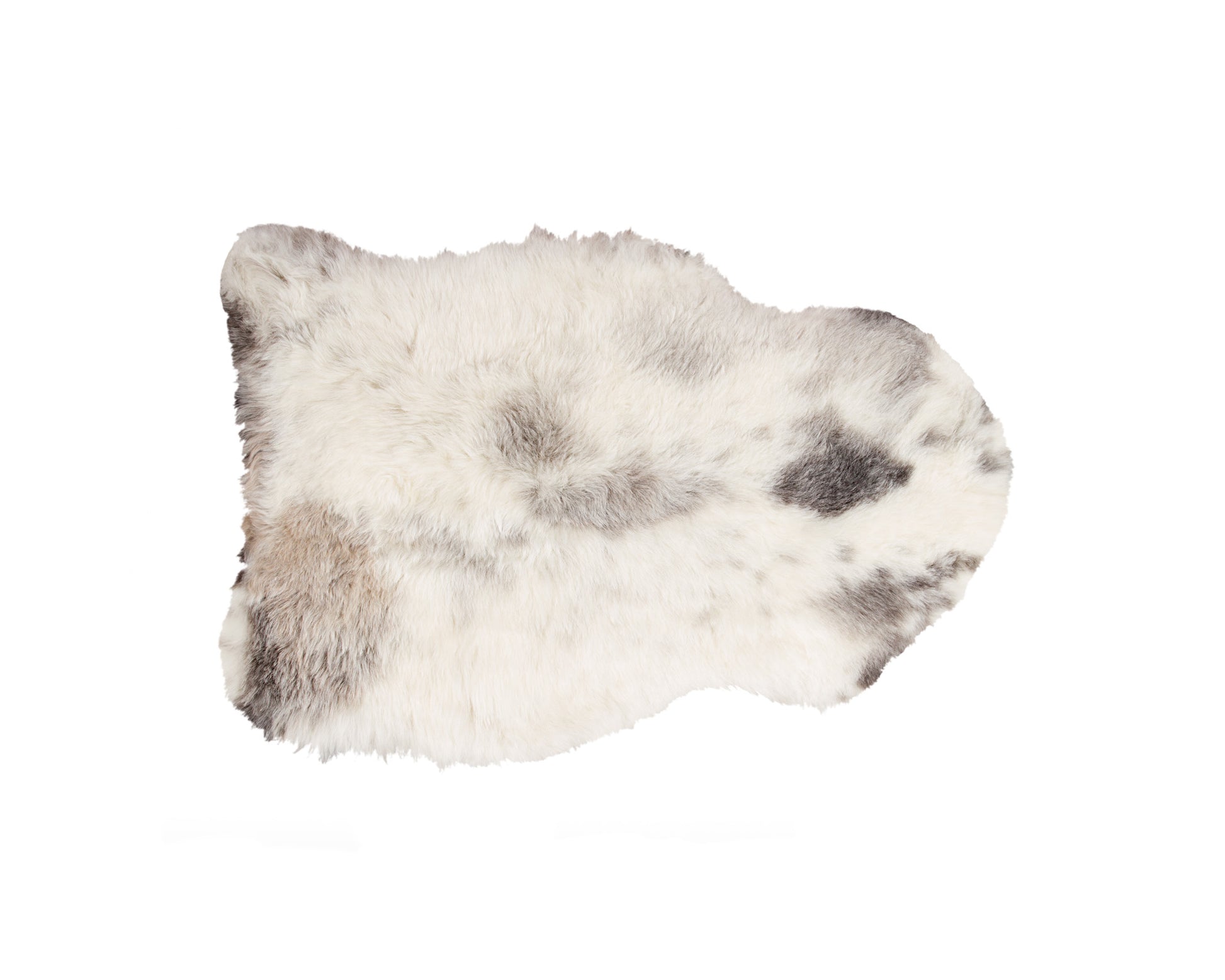 2' X 3' Ivory Black and Gray Spotted Shag Sheepskin Area Rug-Area Rugs-DECOROLALA