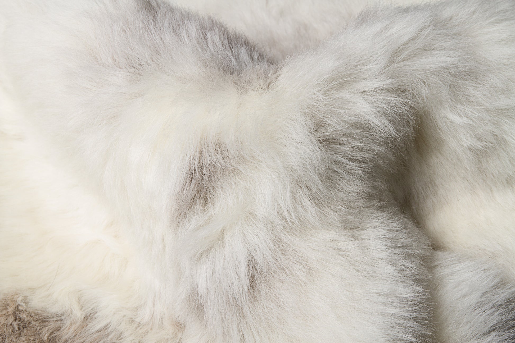 2' X 3' Ivory Black and Gray Spotted Shag Sheepskin Area Rug-Area Rugs-DECOROLALA