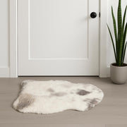 2' X 3' Ivory Black and Gray Spotted Shag Sheepskin Area Rug-Area Rugs-DECOROLALA