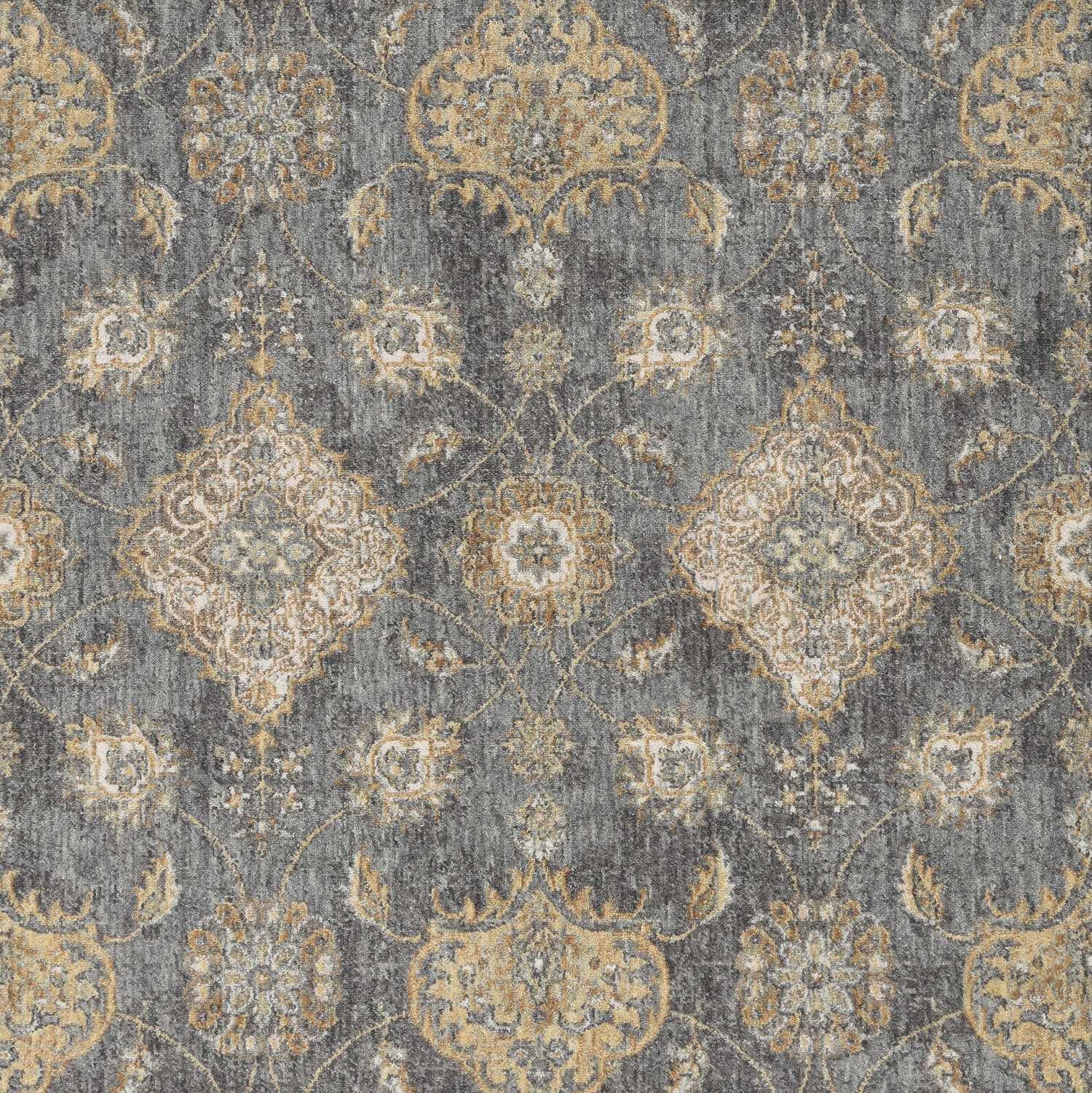 2' X 3' Sage And Slate Gray Wool Floral Medallion Area Rug-Area Rugs-DECOROLALA
