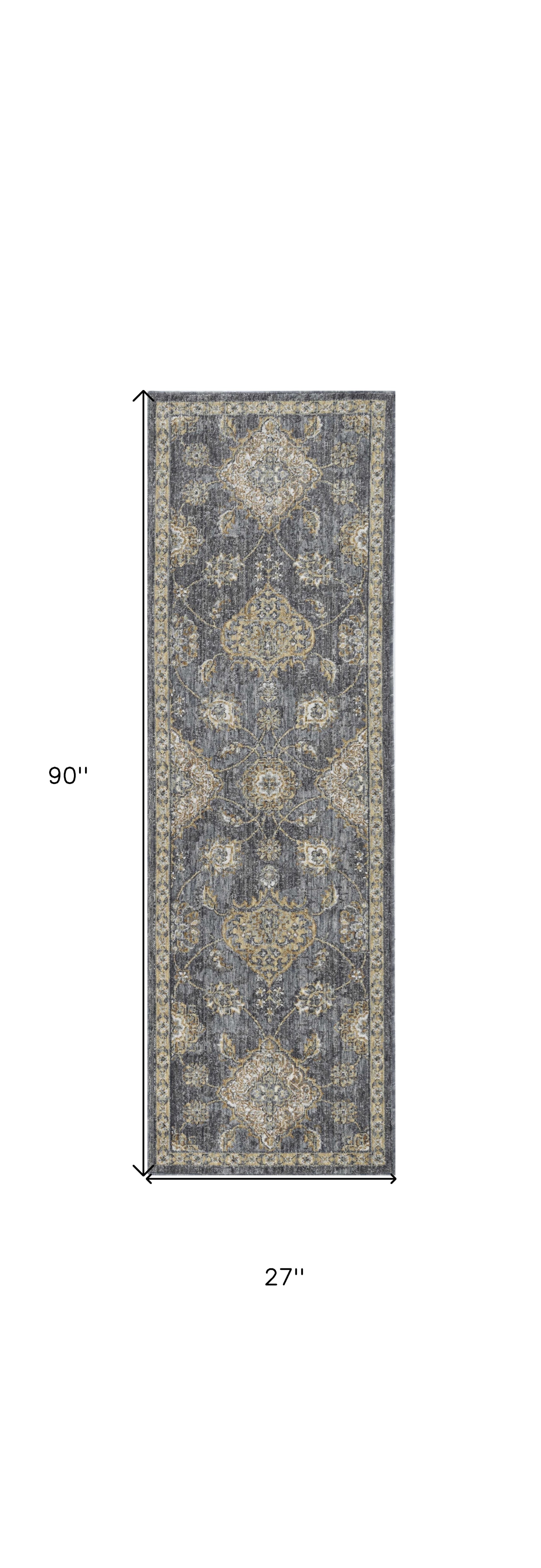 2' X 3' Sage And Slate Gray Wool Floral Medallion Area Rug-Area Rugs-DECOROLALA