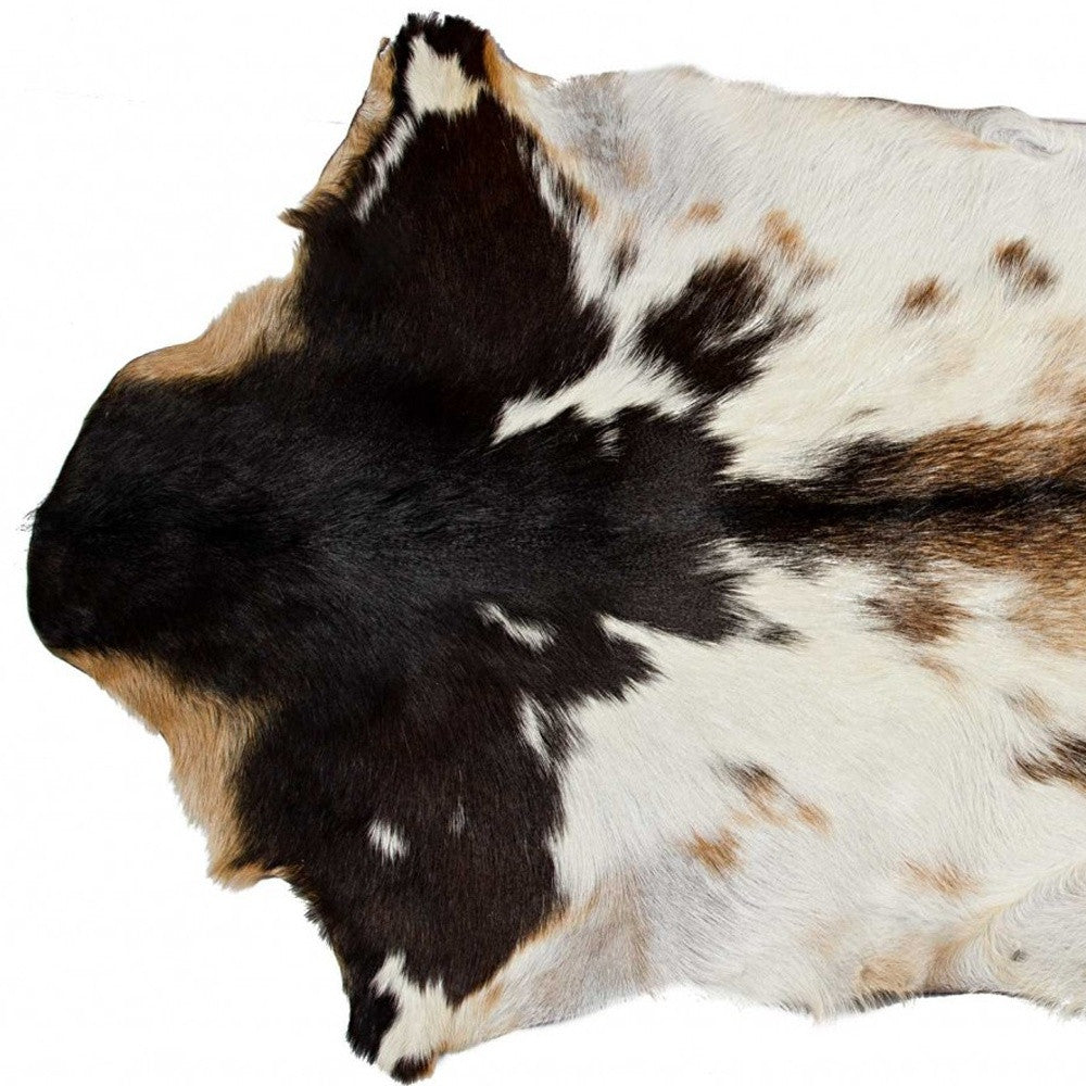 2' X 3' Taupe And White Calfskin - Area Rug-Area Rugs-DECOROLALA