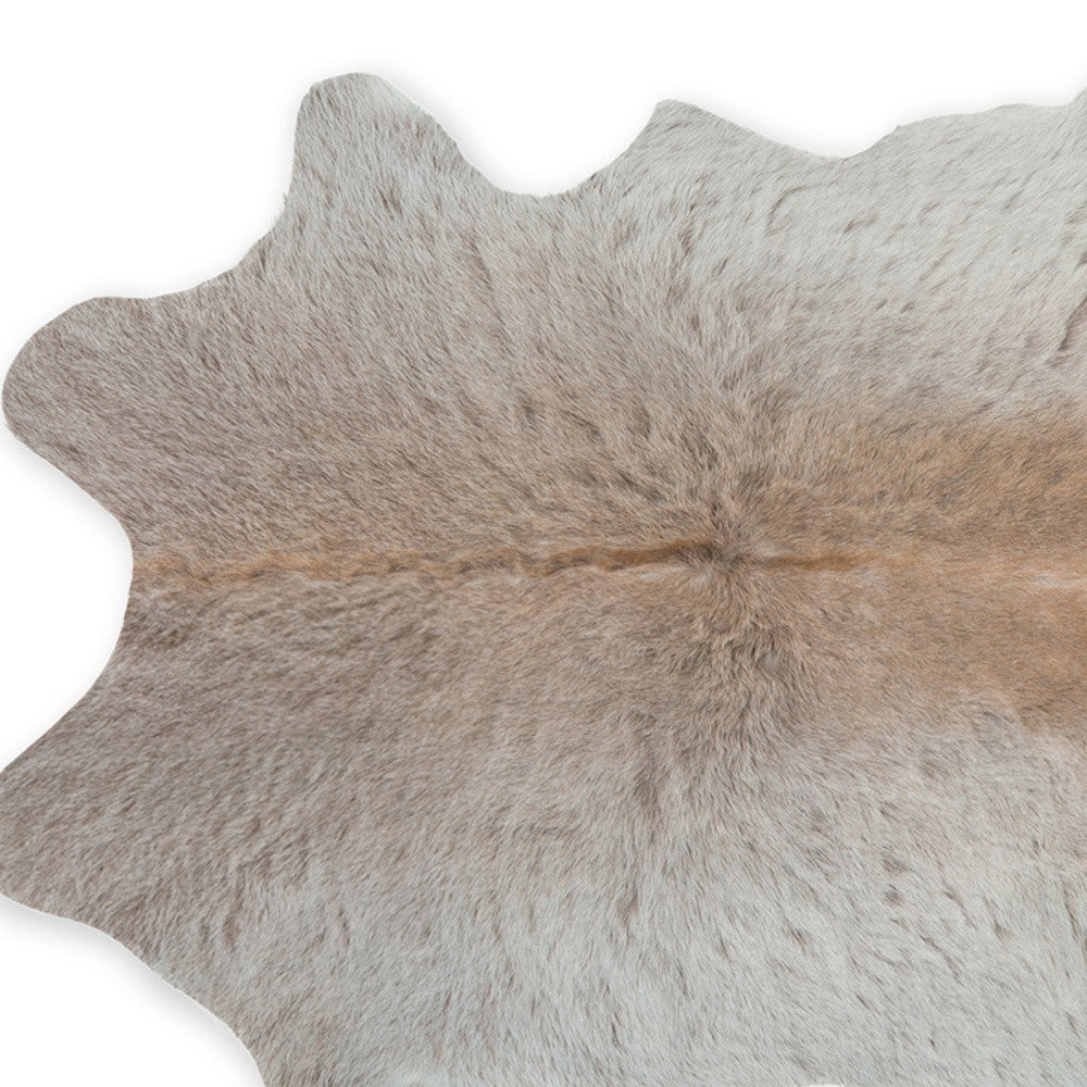 2' X 3' Taupe And White Calfskin - Area Rug-Area Rugs-DECOROLALA