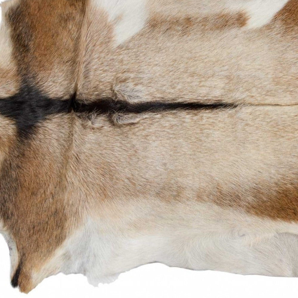 2' X 3' Taupe And White Calfskin - Area Rug-Area Rugs-DECOROLALA