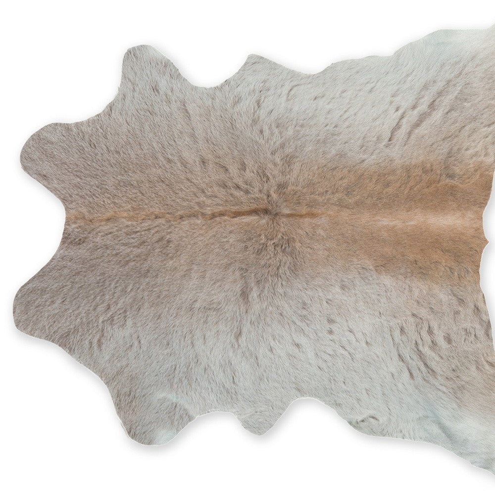 2' X 3' Taupe And White Calfskin - Area Rug-Area Rugs-DECOROLALA