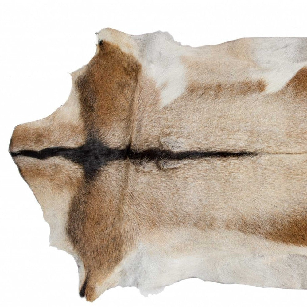 2' X 3' Taupe And White Calfskin - Area Rug-Area Rugs-DECOROLALA