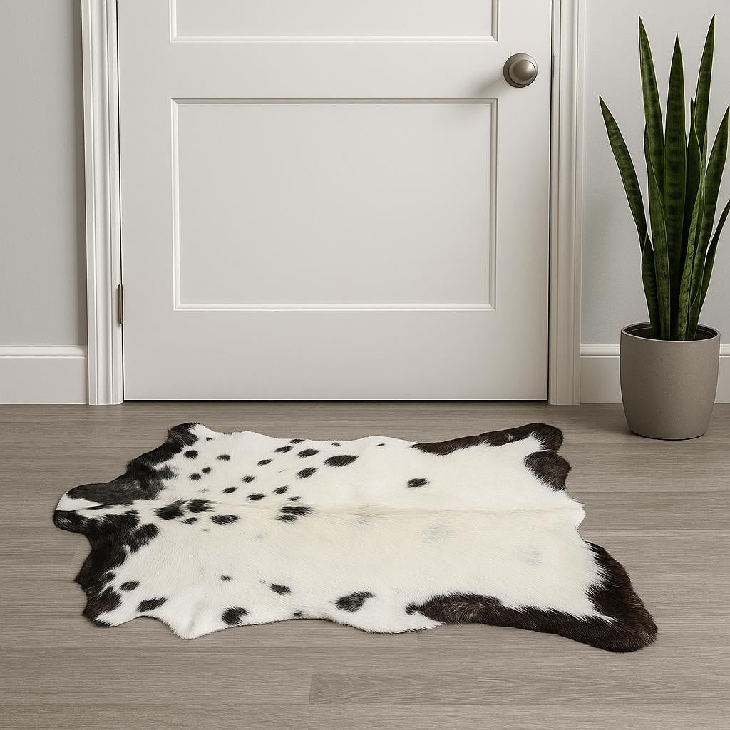 2' X 3' Taupe And White Calfskin - Area Rug-Area Rugs-DECOROLALA