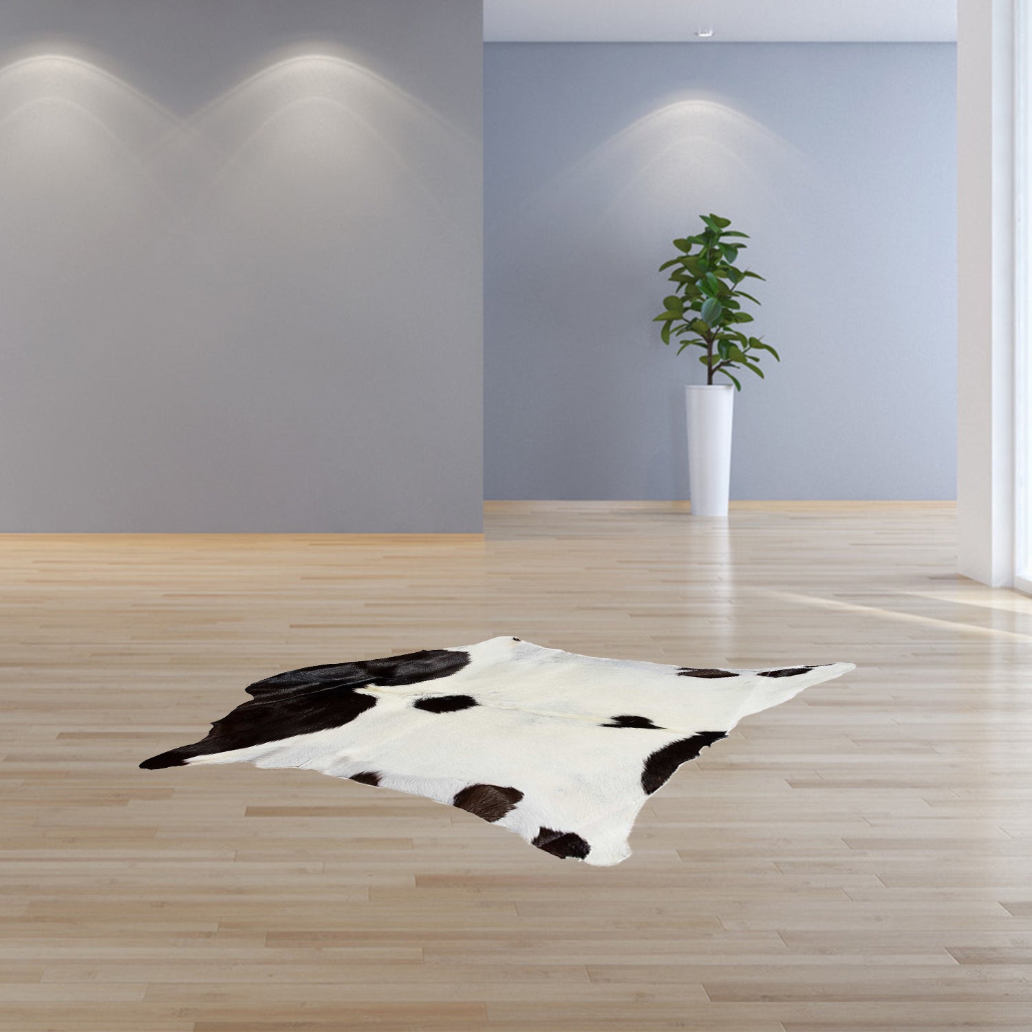 2' X 3' Taupe And White Calfskin - Area Rug-Area Rugs-DECOROLALA