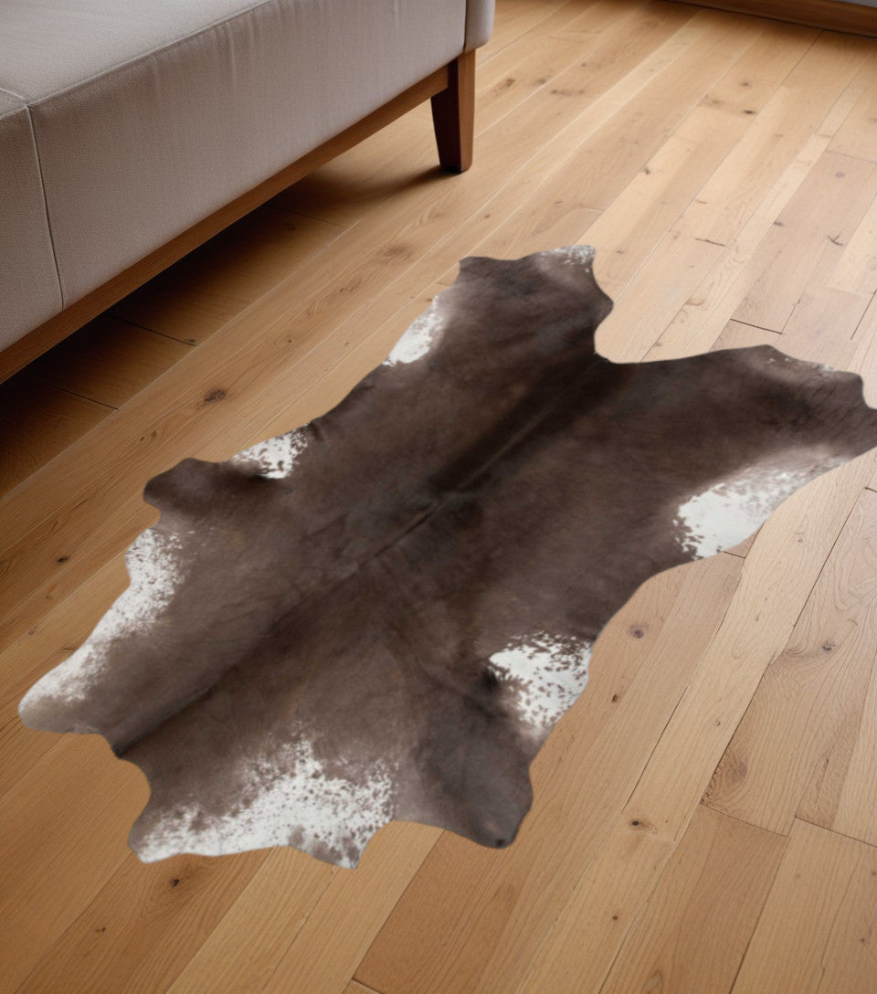 2' X 3' Taupe And White Calfskin - Area Rug-Area Rugs-DECOROLALA