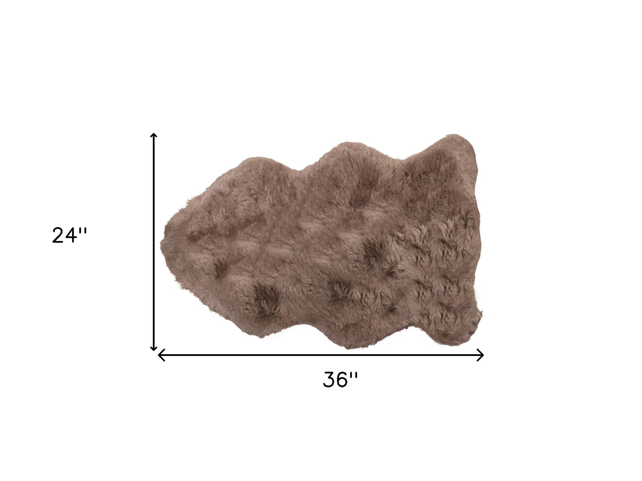 2' X 3' Taupe Genuine Sheepskin Shag Area Rug-Area Rugs-DECOROLALA