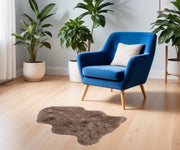 2' X 3' Taupe Genuine Sheepskin Shag Area Rug-Area Rugs-DECOROLALA