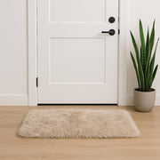 2' X 3' Taupe Sheepskin Area Rug-Area Rugs-DECOROLALA